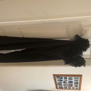 Black feather jumpsuit